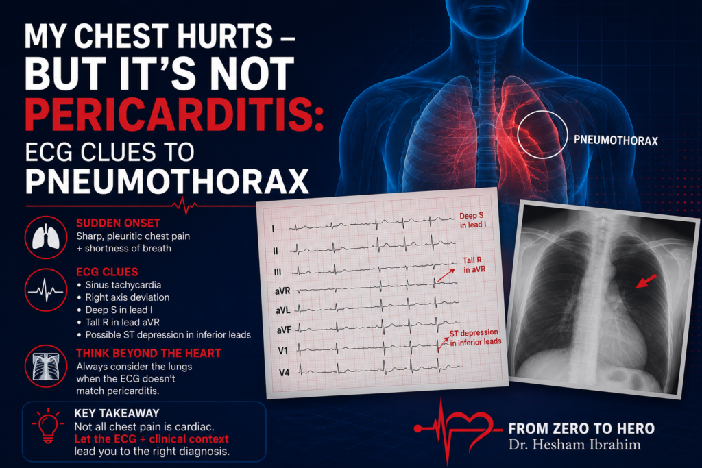 My Chest Hurts – But It’s Not Pericarditis: ECG Clues to Pneumothorax