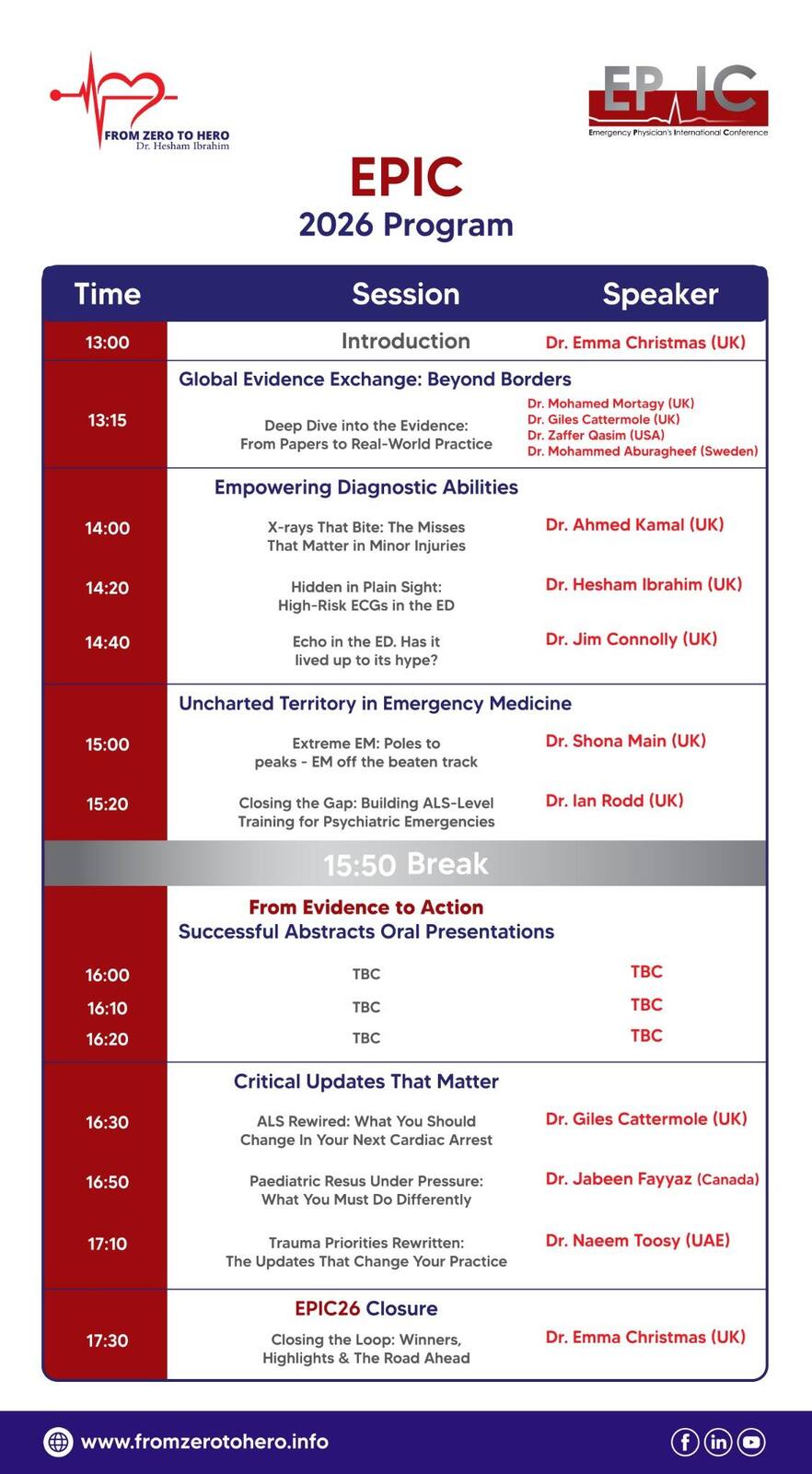EPIC 2026 conference schedule